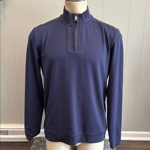 Ted Baker Men's 4 Deep Blue Zip-Up Sweater
